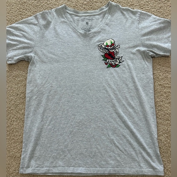 Ed Hardy Other - Ed Hardy Men’s Small V-Neck Embroidered T-Shirt